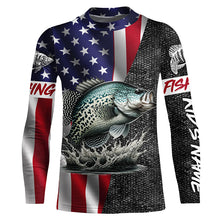 Load image into Gallery viewer, American Flag crappie Fishing Custom long sleeve Fishing Shirts for men personalized Fishing jerseys NQS4958
