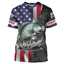 Load image into Gallery viewer, American Flag crappie Fishing Custom long sleeve Fishing Shirts for men personalized Fishing jerseys NQS4958