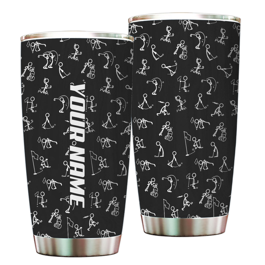 Multicolor Funny golf pattern Custom name Golf Stainless Steel Tumbler Cup - personalized golf gifts NQS9879