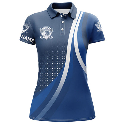 Womens golf polo shirts custom name ladies golf clothing, personalized team golf tops for women | Blue NQS5775
