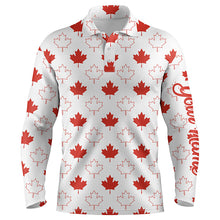 Load image into Gallery viewer, Mens golf polo shirts Red Canada maple leaf pattern custom team golf polo shirts, mens golf tops NQS5778