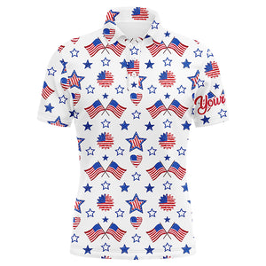 Mens golf polo shirts American flag independence day pattern custom patriot team golf shirts NQS5781
