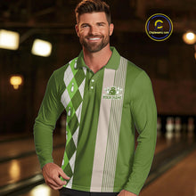 Load image into Gallery viewer, Retro Green argyle pattern Bowling shirts For Men custom bowling team jerseys Bowler Outfits NQS10152