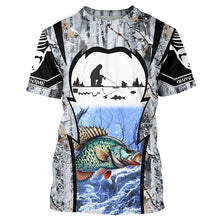 Load image into Gallery viewer, Winter crappie Ice fishing camo Customize name Performance Long Sleeve fishing shirts for men, women NQS1012