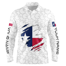 Load image into Gallery viewer, White Bowling Ball Camo Texas flag Bowling shirts for Men custom Team mens bowling League jerseys NQS8740