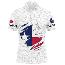 Load image into Gallery viewer, White Bowling Ball Camo Texas flag Bowling shirts for Men custom Team mens bowling League jerseys NQS8740