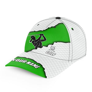 Green and white golf ball skin Golfer hat custom golf sun hats for men, women NQS8742