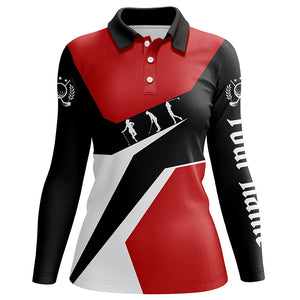 Red, white and black Women golf polo shirt custom golf sport team polo shirts, ladie golf tops NQS5789