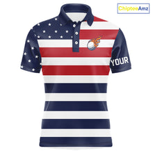 Load image into Gallery viewer, Custom American Flag Golf Polo Shirts For Men, Personalized Patriotic Mens Golf attire NQS10500