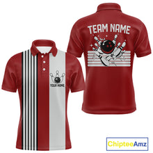 Load image into Gallery viewer, Retro Black and red stripe Bowling shirts For Men custom bowling team jerseys Bowler Outfits NQS11096