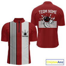 Load image into Gallery viewer, Retro Black and red stripe Bowling shirts For Men custom bowling team jerseys Bowler Outfits NQS11096