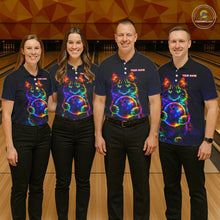 Load image into Gallery viewer, Neon Cat Bowling Jerseys for Men Custom Team Bowling Apparel, best bowling shirts NQS11516