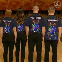 Load image into Gallery viewer, Neon Cat Bowling Jerseys for Men Custom Team Bowling Apparel, best bowling shirts NQS11516
