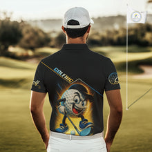 Load image into Gallery viewer, Funny Golf Ball Mens golf polo shirts custom name black golf shirt, best team golf shirts NQS10292