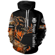 Load image into Gallery viewer, Boar Hunting Black Orange Camo 3D all over Print Shirt, Boar Hunting Apparel NQS72