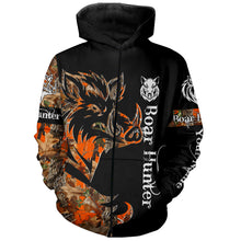 Load image into Gallery viewer, Boar Hunting Black Orange Camo 3D all over Print Shirt, Boar Hunting Apparel NQS72