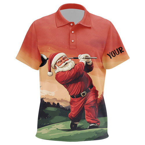 Funny Santa Golfer Christmas Kid golf polo shirts Custom Kid golf tops, Christmas golf gifts NQS8758