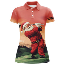 Load image into Gallery viewer, Funny Santa Golfer Christmas Women golf polo shirts Custom golf tops for ladies, Christmas golf gifts NQS8758