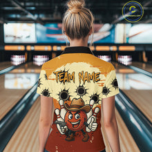 Load image into Gallery viewer, Funny Bowling Cowboy gun Women bowling polo, Quarter zip shirts Custom bowling team outfit jersey NQS10920