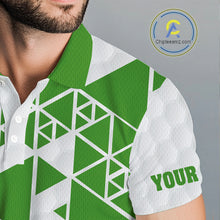 Load image into Gallery viewer, Funny Mens golf polo shirts green and white custom I was one under today, under a tree, bush, water NQS10165