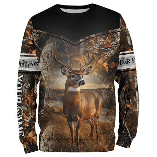 Deer Hunting big game camo Custom Name 3D All over print shirts - personalized hunting gifts - NQS737