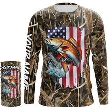 Load image into Gallery viewer, American Redfish fishing camo custom fishing shirts for men, women, kid NQS1033