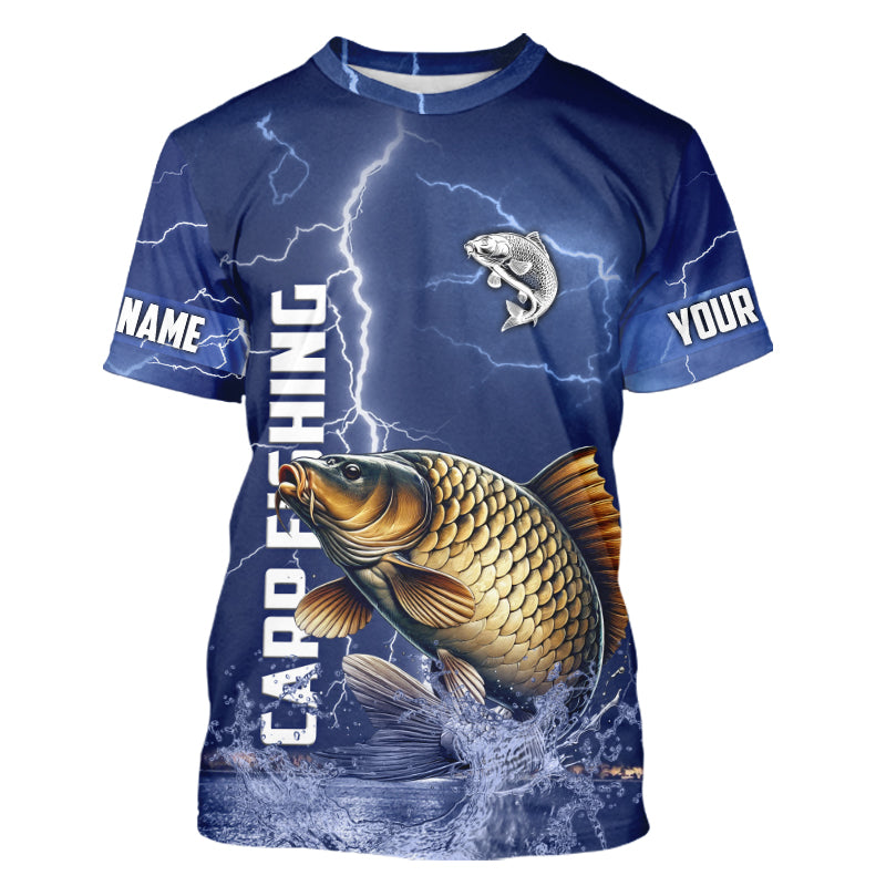 Carp Fishing blue lightning jerseys custom performance Long Sleeve tournament fishing shirts NQS9235