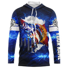 Load image into Gallery viewer, Florida Bass Fishing US blue galaxy shirts for men Custom Performance Long Sleeve fishing shirts NQS3128