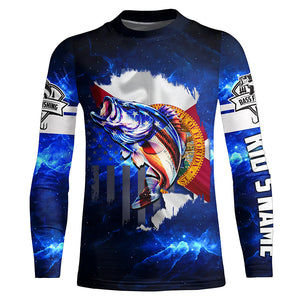 Florida Bass Fishing US blue galaxy shirts for men Custom Performance Long Sleeve fishing shirts NQS3128