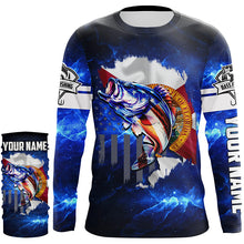 Load image into Gallery viewer, Florida Bass Fishing US blue galaxy shirts for men Custom Performance Long Sleeve fishing shirts NQS3128