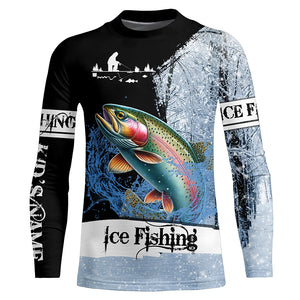 Rainbow Trout Ice Fishing 3D All Over Printed Shirts For Fisherman, gift for fishing lovers NQS303