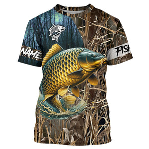 Carp Fishing Customize Name 3D All Over Printed Shirts For Adult, Kid, Personalized Fishing Gifts NQS307