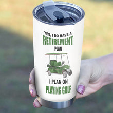 Load image into Gallery viewer, 1PC Funny Skull Golf Custom Name Tumbler Cup Yes I do have a retirement plan I plan on playing golf NQS9892