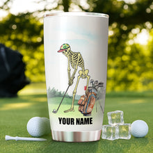 Load image into Gallery viewer, 1PC Funny Skull Golf Custom Name Tumbler Cup Yes I do have a retirement plan I plan on playing golf NQS9892
