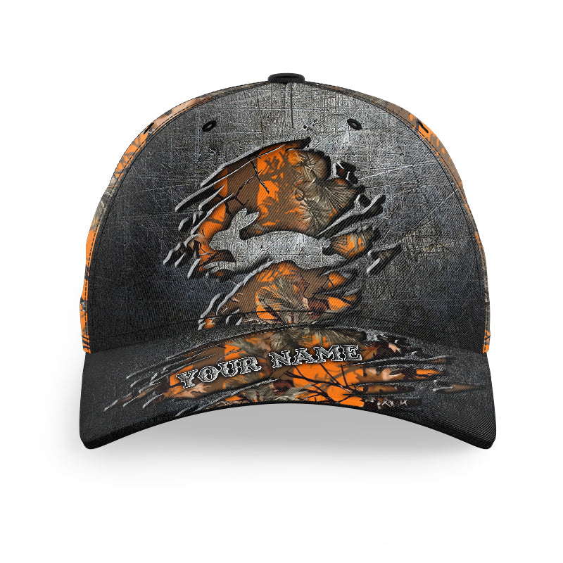 Rabbit hunting orange camo Custom hunting hat, Rabbit hat Unisex Hunting Baseball hat NQS9002