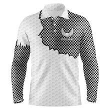 Load image into Gallery viewer, White golf ball pattern metal Mens golf polos shirts custom cool polo shirts for men, golfing gifts NQS9251