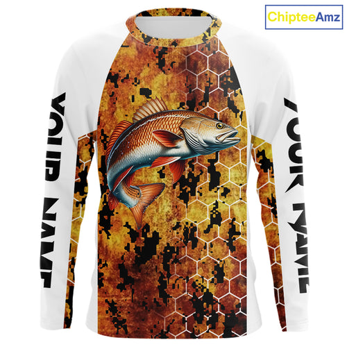 Redfish Fishing Scales Camo custom performance long sleeve Redfish fishing shirts NQS10005