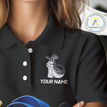 Load image into Gallery viewer, Funny American Flag Golf ball Womens golf polo shirts custom golf and beer golf apparel for ladies NQS10009