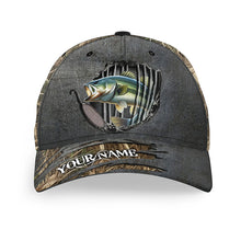 Load image into Gallery viewer, Largemouth bass fishing camo Custom fishing hat Unisex Fishing Baseball Angler bass hat cap NQS2008