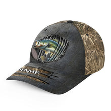 Load image into Gallery viewer, Largemouth bass fishing camo Custom fishing hat Unisex Fishing Baseball Angler bass hat cap NQS2008