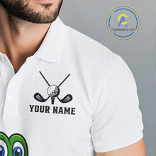 Load image into Gallery viewer, Green and White Funny Alligator Golf Polo Shirt For Men Custom men&#39;s golf apparel funny golf gifts NQS10738