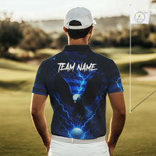 Load image into Gallery viewer, Blue lightning Thunder American Flag Eagle Golf Polo Shirt For Men Custom mens golf outfit NQS10737