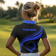 Load image into Gallery viewer, Personalized polo golf shirts for women custom black and blue Womens golf shirts team golf jersey NQS9430