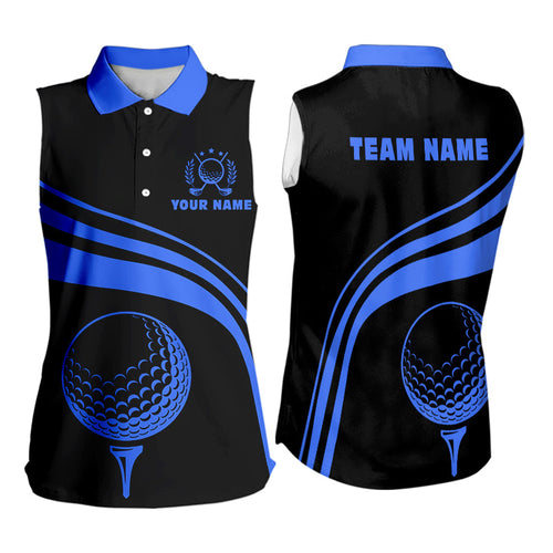 Personalized sleeveless polo golf shirts for women custom black and blue golf shirts team golf jersey NQS9430