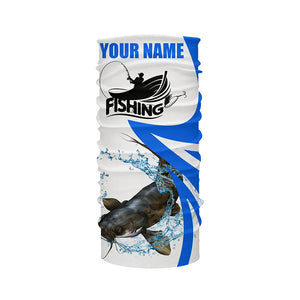 Flathead Catfish fishing Custom UV protection long sleeve fishing shirt, Catfish fishing jersey | Blue NQS5033