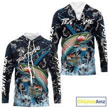 Load image into Gallery viewer, Custom Rainbow Trout Fishing Camo Long Sleeve Fishing Shirts, Personalized Trout Fishing Team Jerseys NQS11330