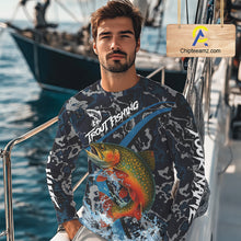 Load image into Gallery viewer, Custom Brook Trout Fishing Camo Long Sleeve Fishing Shirts, Personalized Trout Fishing Team Jerseys NQS11331