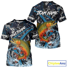 Load image into Gallery viewer, Custom Brook Trout Fishing Camo Long Sleeve Fishing Shirts, Personalized Trout Fishing Team Jerseys NQS11331