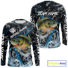 Load image into Gallery viewer, Custom Bluegill Fishing Camo Long Sleeve Fishing Shirts, Personalized Trout Fishing Team Jerseys NQS11332