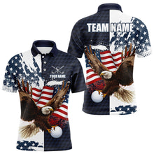 Load image into Gallery viewer, Red, White and Blue American Flag Eagle Golf polo shirts For Men Custom Patriotic Golf Team Jersey NQS9608